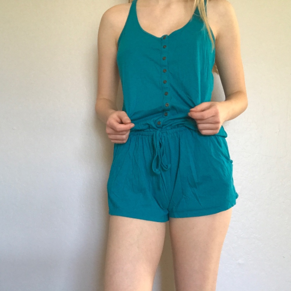 Blue express romper